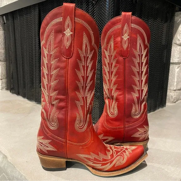 Lane Boots Ladies Lexington Smoldering Ruby Red Western Cowboy Boots Size 6.5