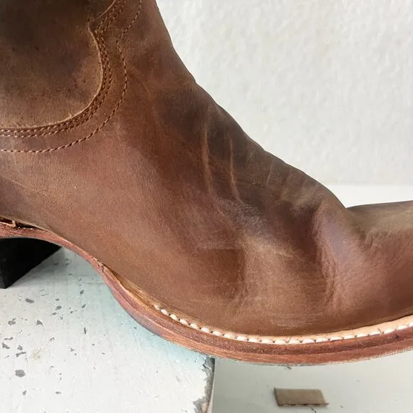 Lane EMMA JANE Womens Cowboy Boots 8.5 Brown Leather Western Cowgirl Mid Calf