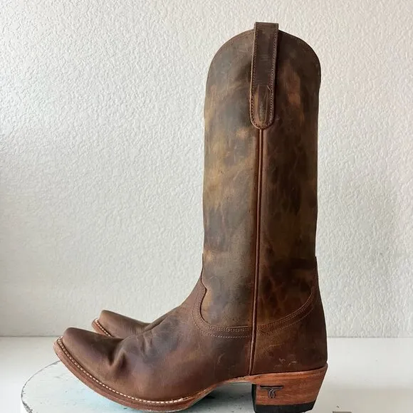 Lane EMMA JANE Womens Cowboy Boots 8.5 Brown Leather Western Cowgirl Mid Calf