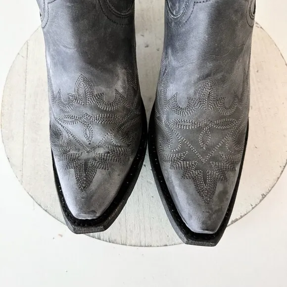 Lane LEXINGTON Womens Cowboy Boots 10 Black Leather Western Cowgirl Mid Calf
