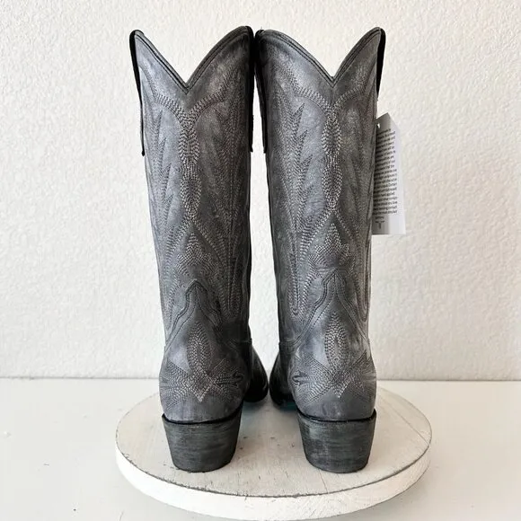 Lane LEXINGTON Womens Cowboy Boots 10 Black Leather Western Cowgirl Mid Calf
