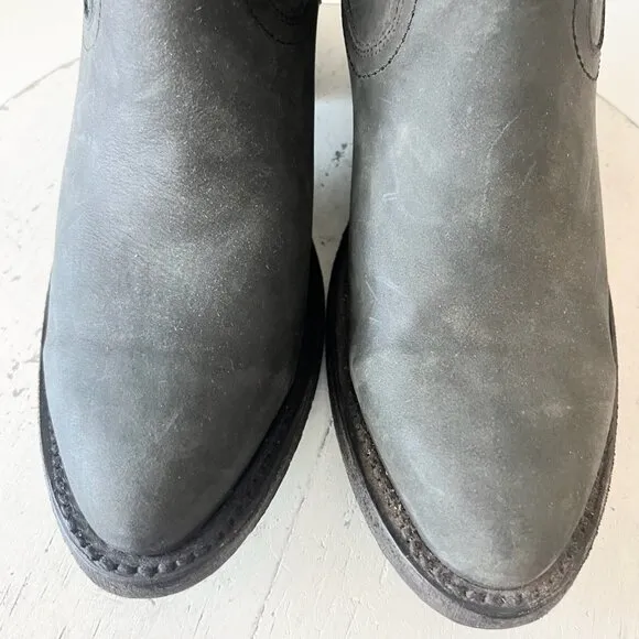 Lane PLAIN JANE Womens Cowboy Boots 7.5 Black Leather Western Cowgirl Mid Calf