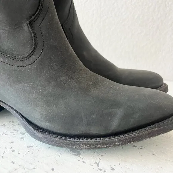Lane PLAIN JANE Womens Cowboy Boots 7.5 Black Leather Western Cowgirl Mid Calf