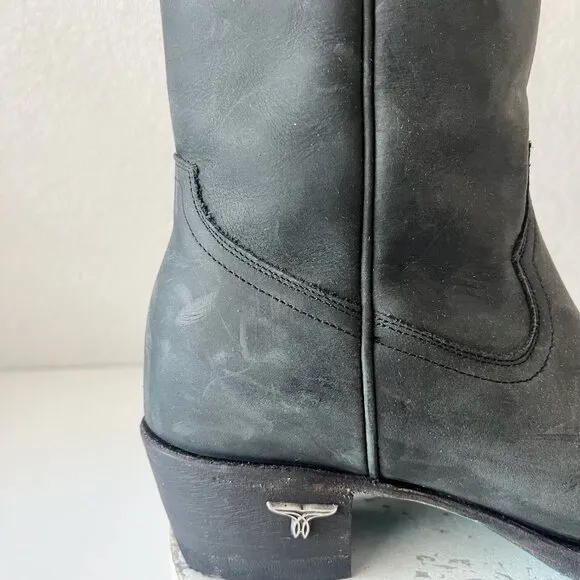 Lane PLAIN JANE Womens Cowboy Boots 7.5 Black Leather Western Cowgirl Mid Calf