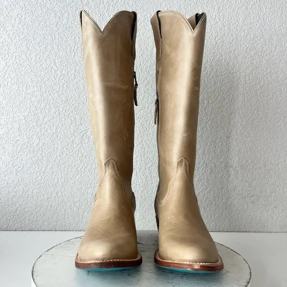 Lane PLAIN JANE Womens Cowboy Boots 8 Butterscotch Western Cowgirl Mid Calf Tall