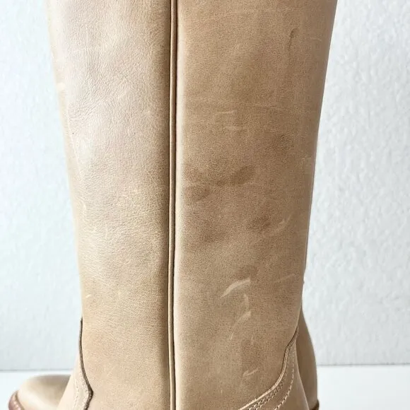 Lane PLAIN JANE Womens Cowboy Boots 8 Butterscotch Western Cowgirl Mid Calf Tall