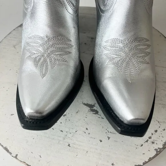 Lane SMOKESHOW Womens Cowboy Boots 8 Silver Trail Western Cowgirl Mid Calf Tall