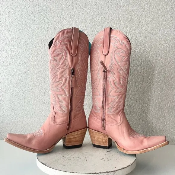 Lane SMOKESHOW Womens Cowboy Boots 9 Pink Leather Western Cowgirl Mid Calf  Tall