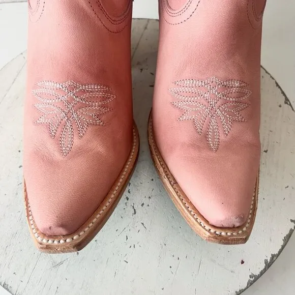 Lane SMOKESHOW Womens Cowboy Boots 9 Pink Leather Western Cowgirl Mid Calf  Tall