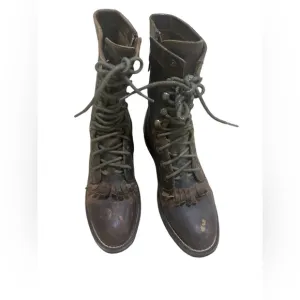 Laredo 52062 Womens Tan Lace Up Leather Mid Calf Western Boots Size US 8 M B2
