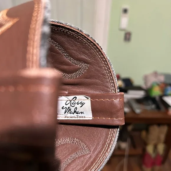 Larry Mahan Brown Full Quill Ostrich Boots