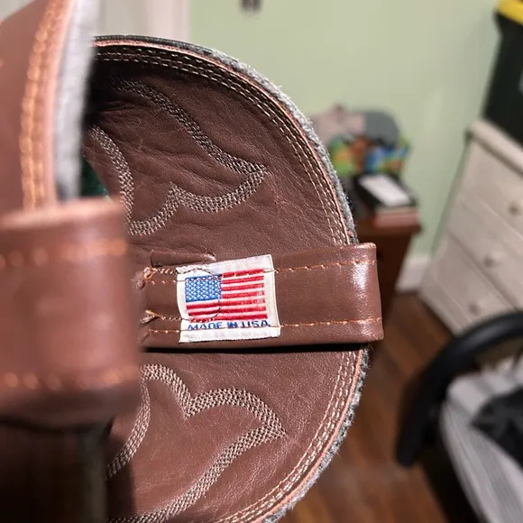 Larry Mahan Brown Full Quill Ostrich Boots