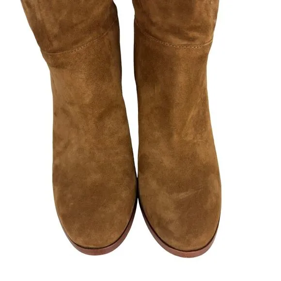 LAUREN RALPH LAUREN ARTIZAN II KIDSUEDE MID CALF BOOTS IN BROWN NWOB SIZE 6B