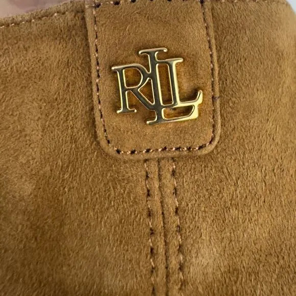 LAUREN RALPH LAUREN ARTIZAN II KIDSUEDE MID CALF BOOTS IN BROWN NWOB SIZE 6B