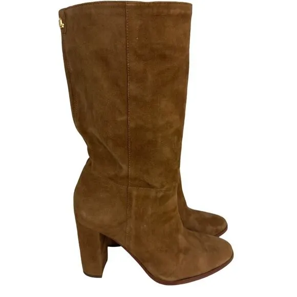 LAUREN RALPH LAUREN ARTIZAN II KIDSUEDE MID CALF BOOTS IN BROWN NWOB SIZE 6B