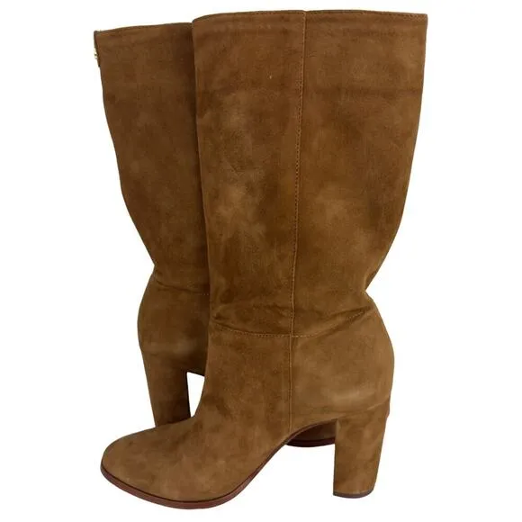LAUREN RALPH LAUREN ARTIZAN II KIDSUEDE MID CALF BOOTS IN BROWN NWOB SIZE 6B