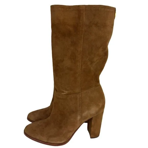 LAUREN RALPH LAUREN ARTIZAN II KIDSUEDE MID CALF BOOTS IN BROWN NWOB SIZE 6B