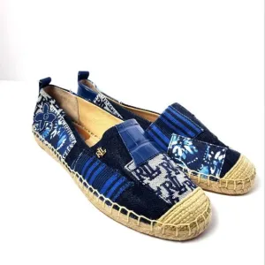 Lauren Ralph Lauren Cameryn Patchwork Espadrilles Flats Size 7 New