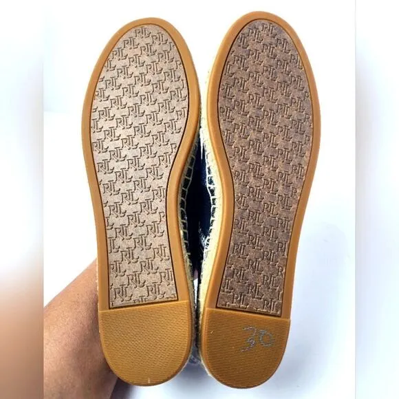 Lauren Ralph Lauren Cameryn Patchwork Espadrilles Flats Size 7 New