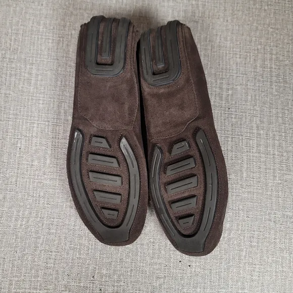 Lauren Ralph Lauren Driving Loafers Brown Suede Calf Hair Moccasin Flat Size 6.5