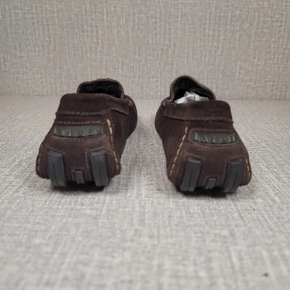 Lauren Ralph Lauren Driving Loafers Brown Suede Calf Hair Moccasin Flat Size 6.5