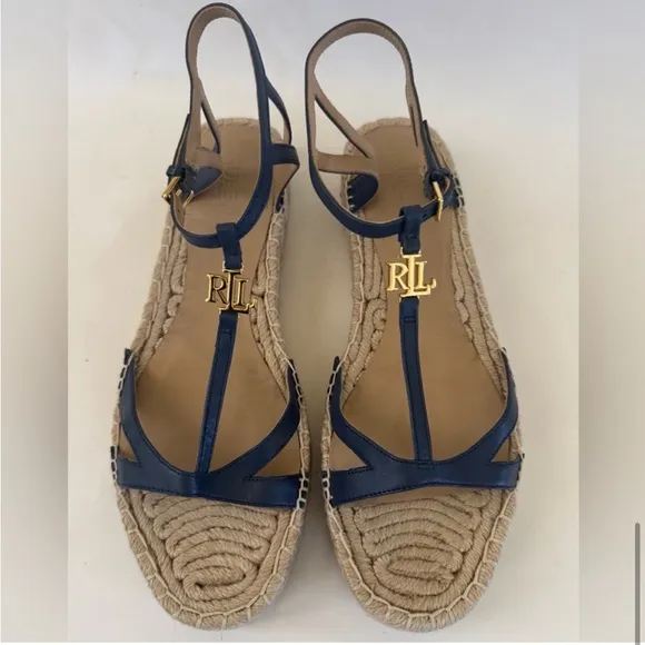 Lauren Ralph Lauren Payton Platform EspadrilleSandal, Indigo Dusk, Size 9, NWOT