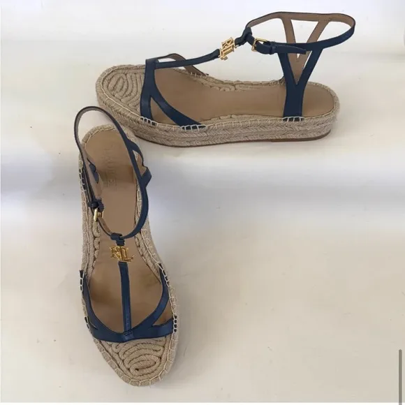Lauren Ralph Lauren Payton Platform EspadrilleSandal, Indigo Dusk, Size 9, NWOT
