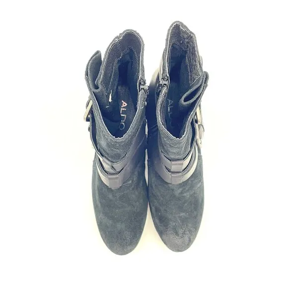 Lavorazione Artigiana Womens Size US 7 Black Grey Round Toe Mid Calf Boots
