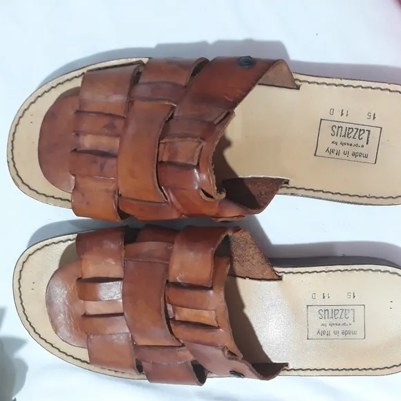 Lazarus made in Italy Men's sandals leather  Size 11 D