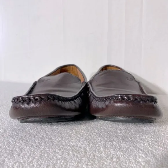 Leefox Brown Leather Slip On Driving Loafers 46