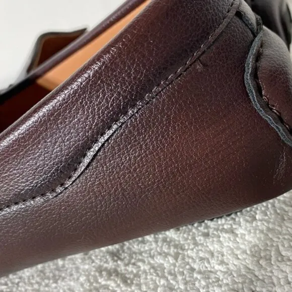 Leefox Brown Leather Slip On Driving Loafers 46