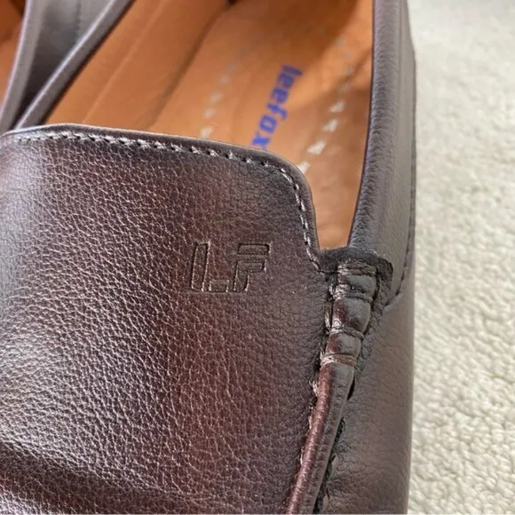 Leefox Brown Leather Slip On Driving Loafers 46