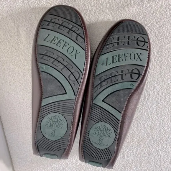 Leefox Brown Leather Slip On Driving Loafers 46