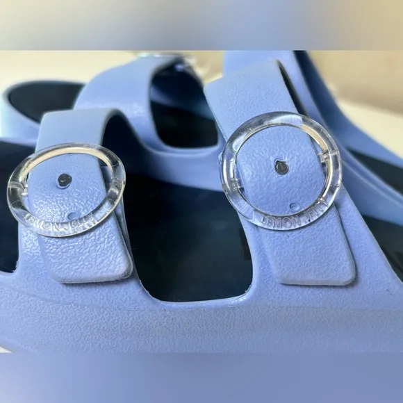 Lemon Jelly Light Blue Fenix 2” Platform Slip On Sandals 40EU  9.5-10 US