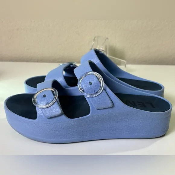 Lemon Jelly Light Blue Fenix 2” Platform Slip On Sandals 40EU  9.5-10 US
