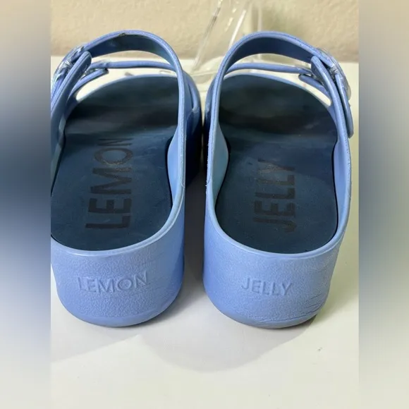 Lemon Jelly Light Blue Fenix 2” Platform Slip On Sandals 40EU  9.5-10 US