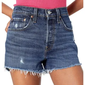 Levi’s Premium 501 High-Rise Distressed mini Shorts in Salsa Destiny Wash sz 27