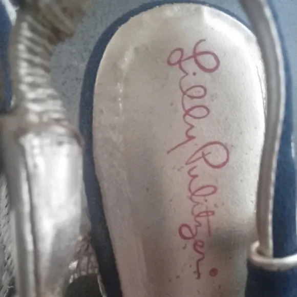 Lilly Pulitzer Ashley Canvas Sling Back Wedge Espadrilles Size 9