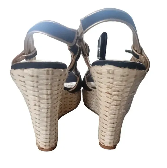 Lilly Pulitzer Ashley Canvas Sling Back Wedge Espadrilles Size 9