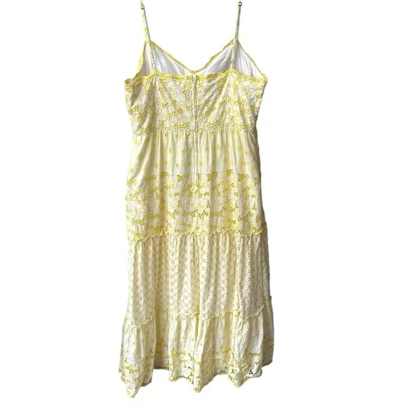 Lilly Pulitzer Kyla Maxi Dress Size 16 St. Tropez Yellow Garden Gate Eyelet