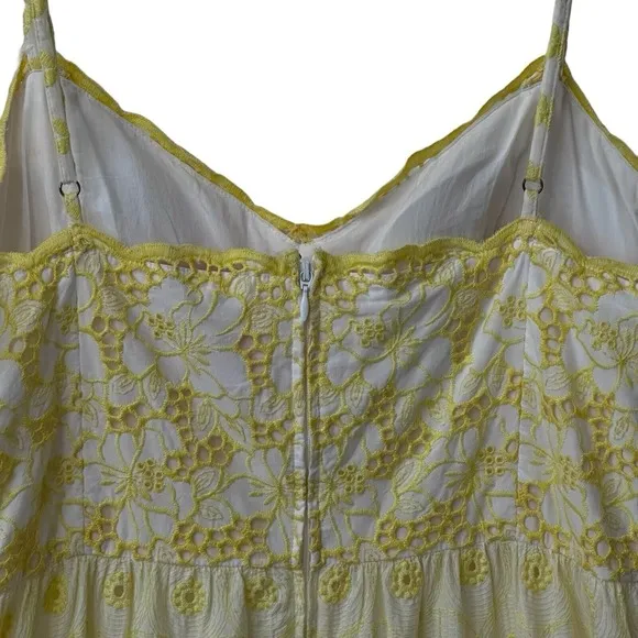 Lilly Pulitzer Kyla Maxi Dress Size 16 St. Tropez Yellow Garden Gate Eyelet