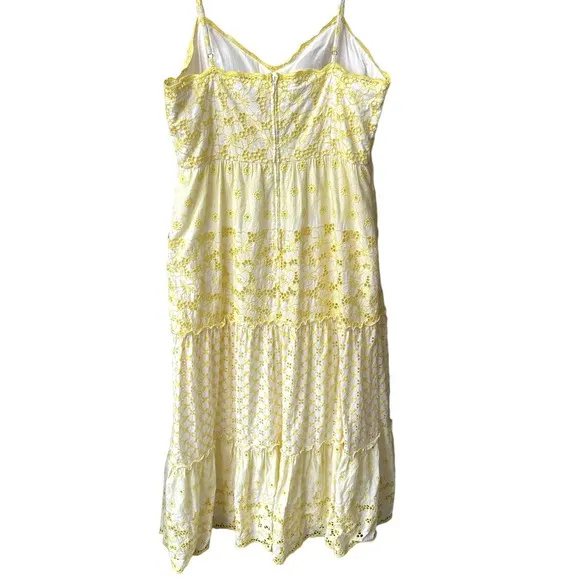 Lilly Pulitzer Kyla Maxi Dress Size 16 St. Tropez Yellow Garden Gate Eyelet