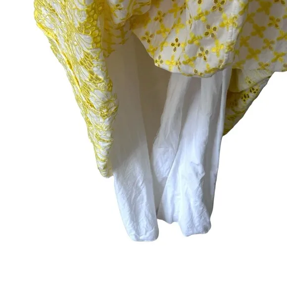 Lilly Pulitzer Kyla Maxi Dress Size 16 St. Tropez Yellow Garden Gate Eyelet