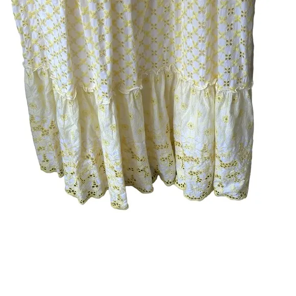 Lilly Pulitzer Kyla Maxi Dress Size 16 St. Tropez Yellow Garden Gate Eyelet