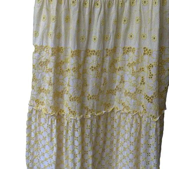 Lilly Pulitzer Kyla Maxi Dress Size 16 St. Tropez Yellow Garden Gate Eyelet