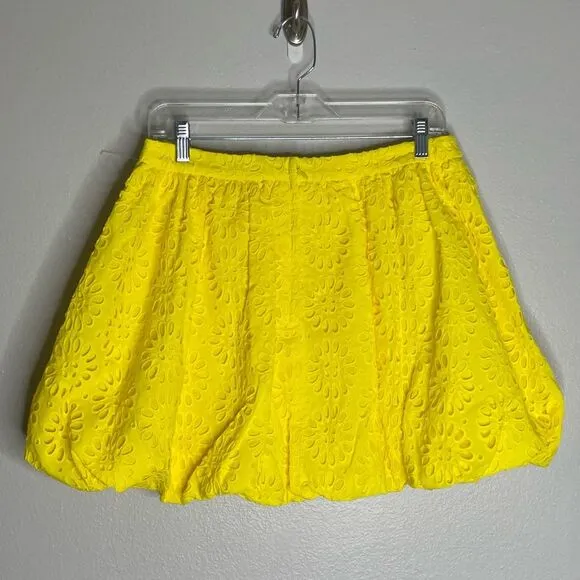 Lilly Pulitzer Yellow Leah Eyelet Bubble Skirt Size 10 New