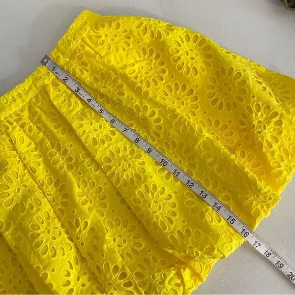 Lilly Pulitzer Yellow Leah Eyelet Bubble Skirt Size 10 New