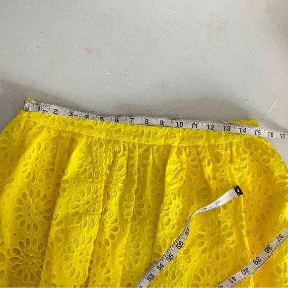 Lilly Pulitzer Yellow Leah Eyelet Bubble Skirt Size 10 New