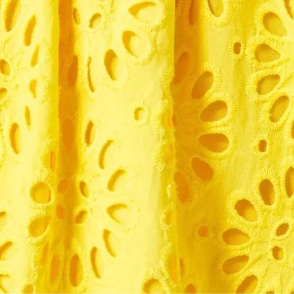 Lilly Pulitzer Yellow Leah Eyelet Bubble Skirt Size 10 New