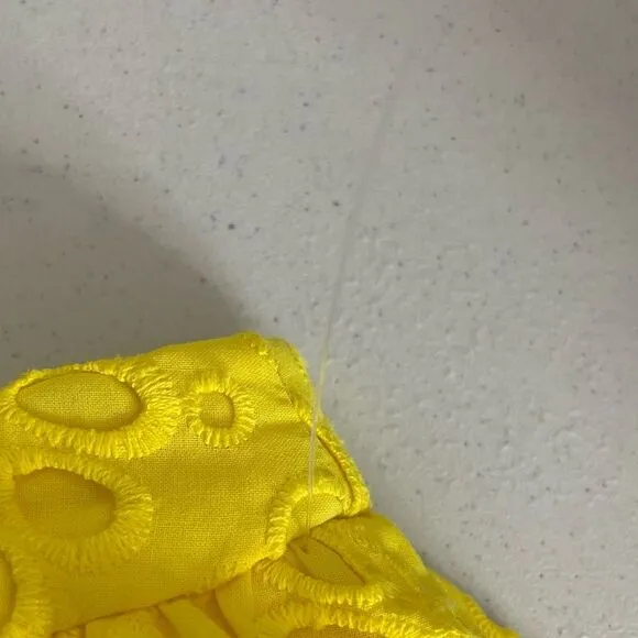 Lilly Pulitzer Yellow Leah Eyelet Bubble Skirt Size 10 New